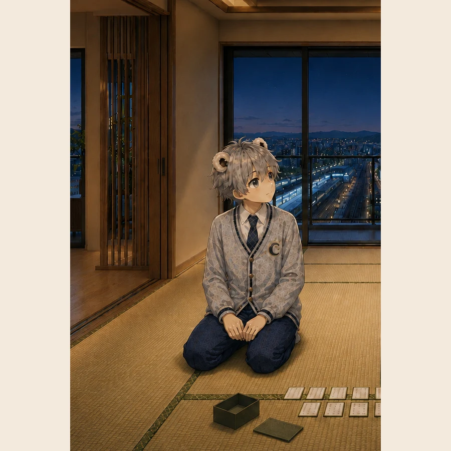 灰銀色の髪と熊耳を持つ少年・つきと